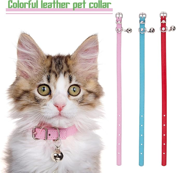Weewooday 6 Pieces Leather Cat Collar - Image 6
