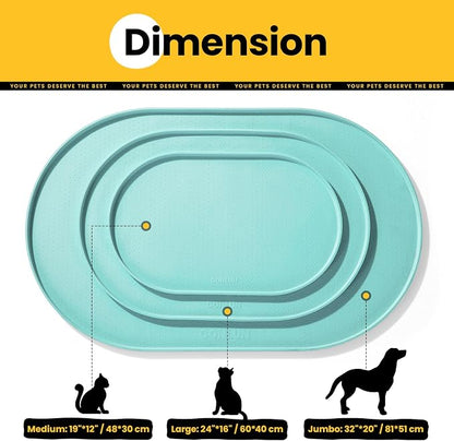 Dog Food Mat, 1/2 Inch Raised Edges Cat Feeding Mat - Image 4