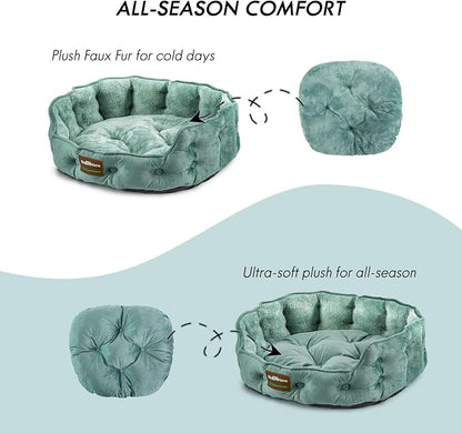 ClevaHome Upgrade Plush Faux Fur Cat Bed - Image 4