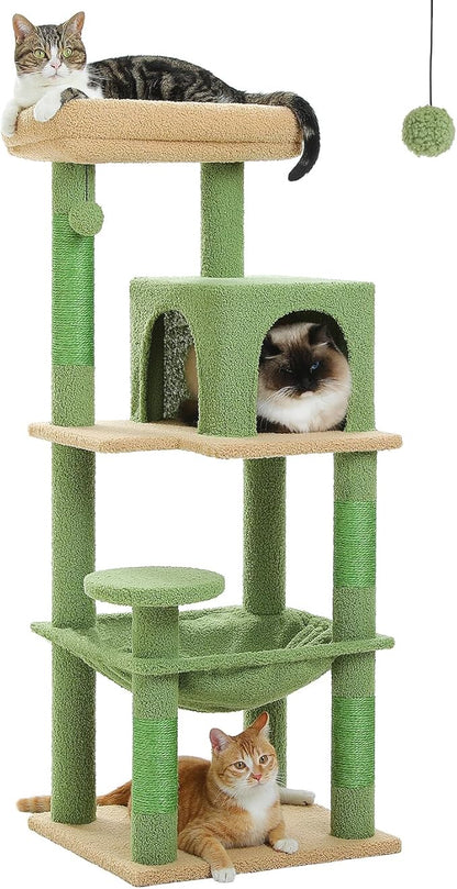 Cactus Cat Tree for Indoor Cats, 45.7" Multi-Level Cat Tower by MUTTROS