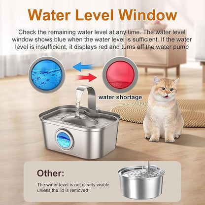 Bobo&Dragon 3.5L/124oz Stainless Steel Cat Water Fountain - Image 2