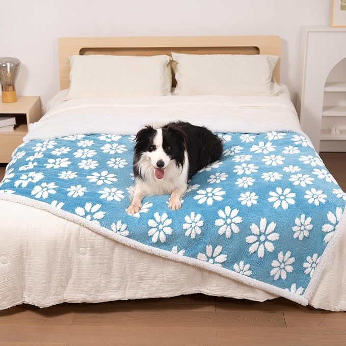 Waterproof Blanket for Dog Cat or Adult, Cute 3D Textured Flower Dog Blanket - Image 6