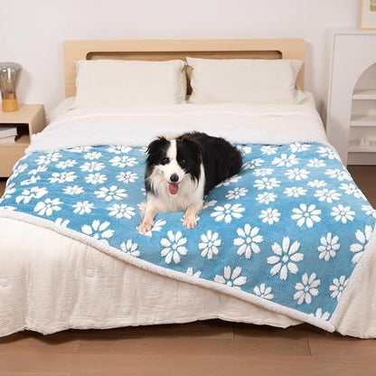 Waterproof Blanket for Dog Cat or Adult, Cute 3D Textured Flower Dog Blanket by Yaning