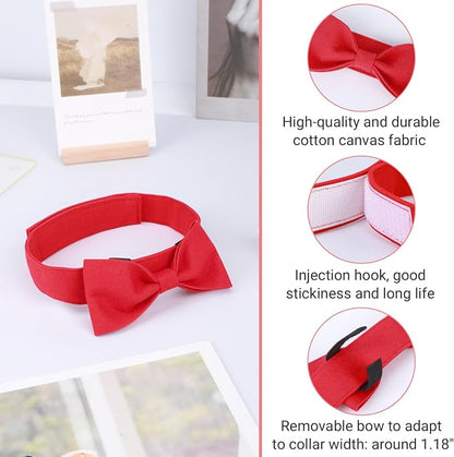 Segarty Dog Bowties for Medium Large Dogs, Adjustable Red Bowtie Collar - Image 2