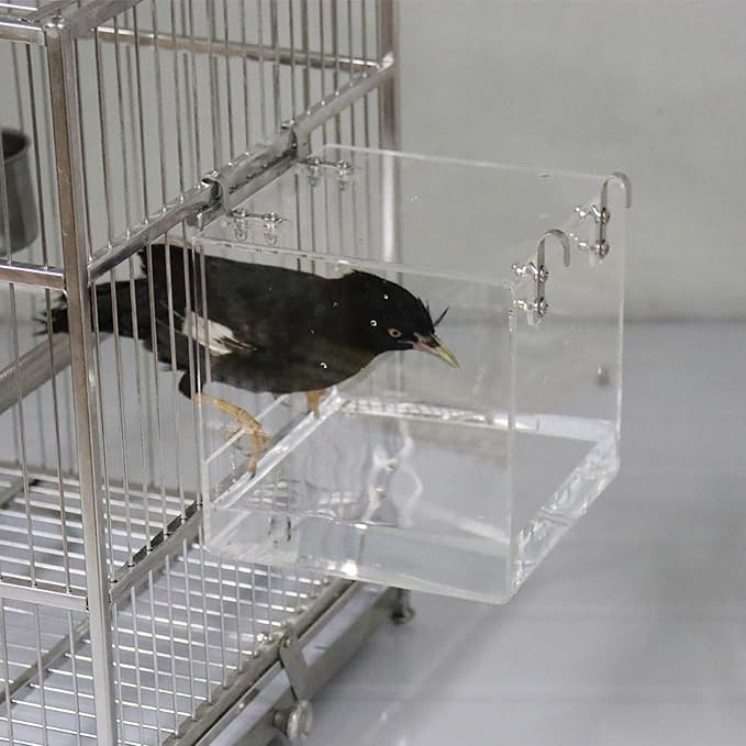 Big Bird Bath Cage, Cleaning Pet Supplies Cockatiel Bird Bathtub - Image 5
