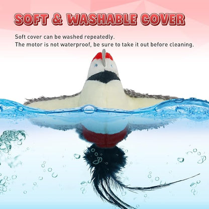 Cat Toys, Flapping Wings Woodpecker, No Flying, Chirping Bird Interactive - Image 5