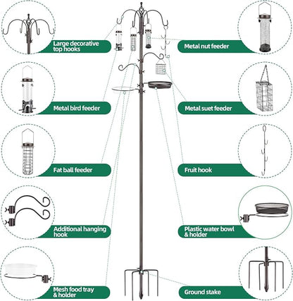 Bird Feeding Station Kit Pole Wild Bird Feeder Hanging Planter Hanger Multi - Image 3
