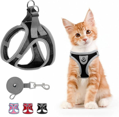 SCENEREAL Cat Harness and Leash Set Escape Proof, Adjustable Soft Air Mesh by SCENEREAL