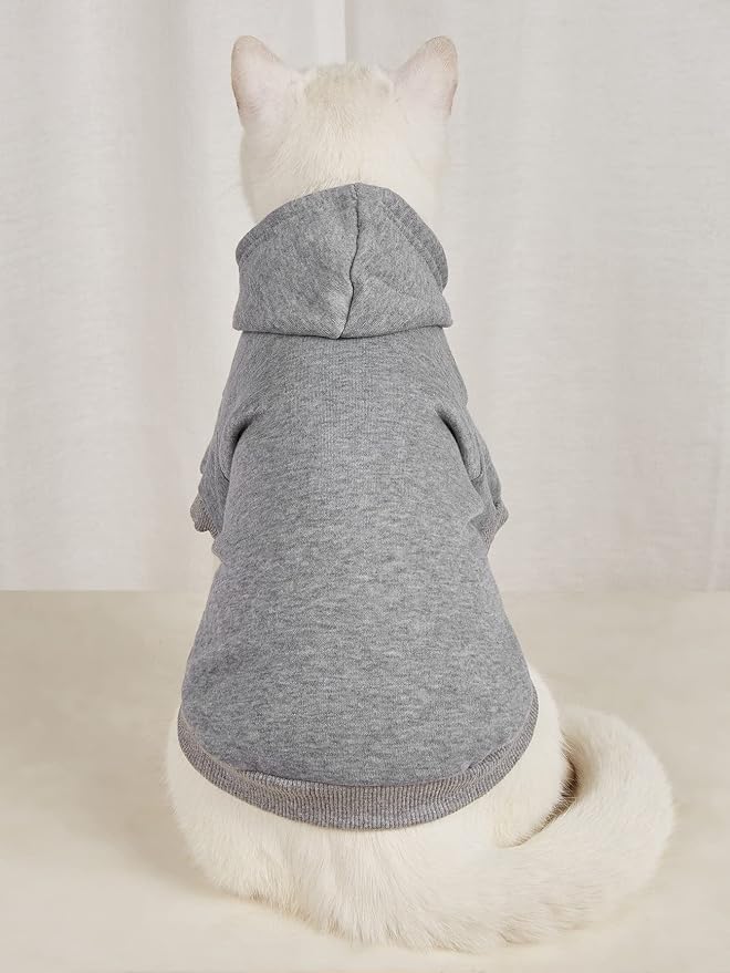 QWINEE Basic Dog Hoodie Sweatshirt Puppy Sweater Warm Cat Costumes Pet Clothes - Image 2