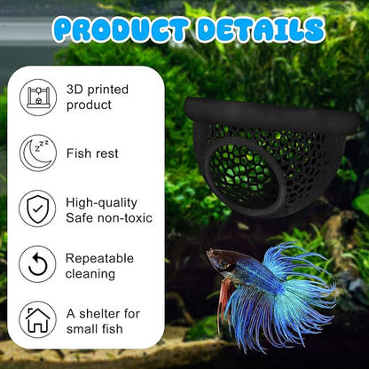 Floating Betta Hide & Shrimp Cave – 3D Printed Aquarium Decor, Feeding Ring & - Image 7