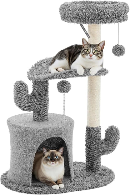 Sweetcrispy 33" Cat Tree Tower for Indoor Cats, Small Cat Scratching Post by Sweetcrispy