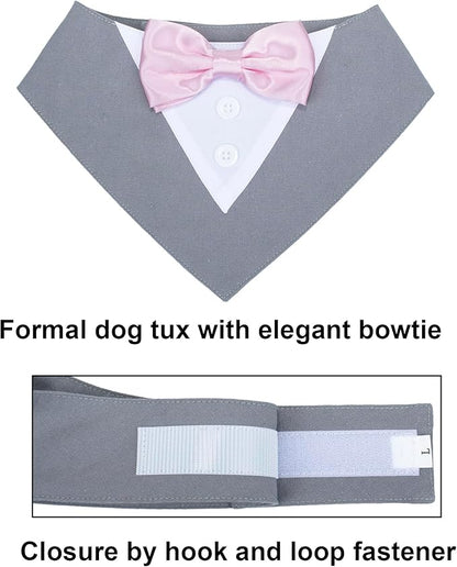 ADOGGYGO Formal Dog Tuxedo Wedding Pet Bandana Collar - Image 5