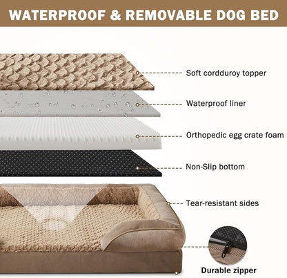 INVENHO Orthopedic Extra Large Dog Bed, XXL Waterproof Dog Sofa, Egg-Crate Foam - Image 4