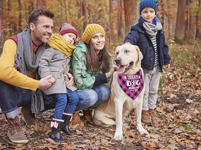 Dog Bandana, Therapy Dog Please Pet Me with, Dogs Scarf Classical Printing - Image 5