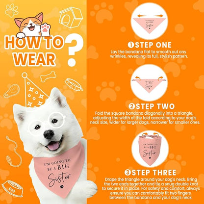 2 Pack Dog Bandanas for Pregnancy Announcement, I'm Going to Be A Big Brother - Image 4