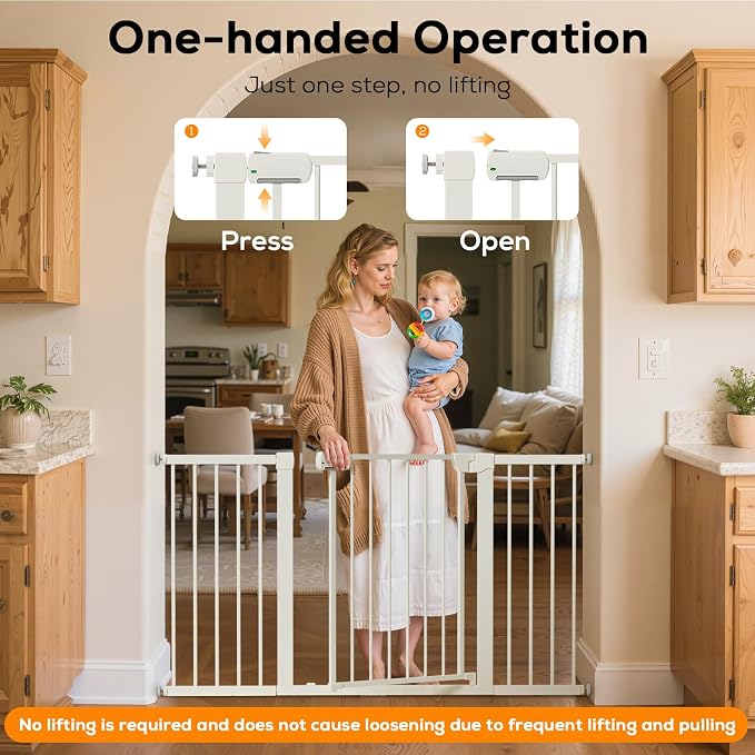 29.5-46" Magnetic Baby Gate for Stairs, Baby Safety Essentials, Auto Close Gate - Image 8