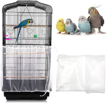 Daoeny Universal Bird Cage Cover, Adjustable Parrot Nylon Airy Soft Mesh Net by Daoeny