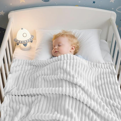 Soft Fleece Baby Blanket Ultra Cozy Grey Baby Blankets - Image 3