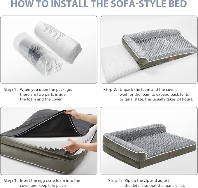 BFPETHOME Orthopedic Dog Beds for Large Dogs-Waterproof Sofa Pet Bed - Image 5