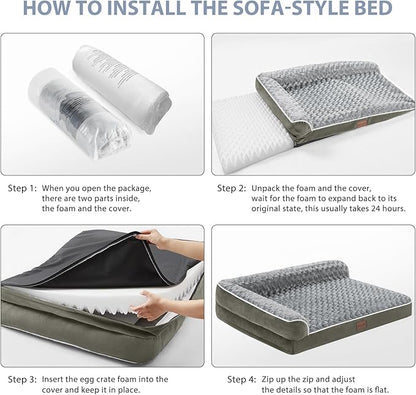 BFPETHOME Orthopedic Dog Beds for Large Dogs-Waterproof Sofa Pet Bed - Image 5