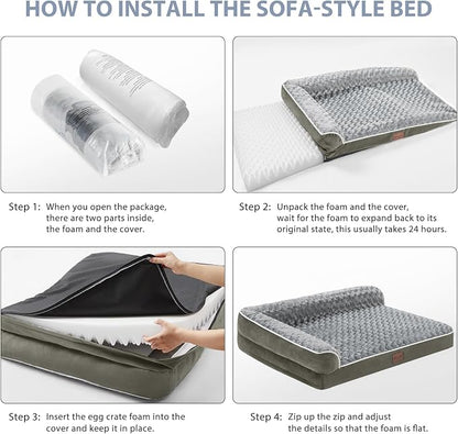 BFPETHOME Orthopedic Dog Beds for Large Dogs-Waterproof Sofa Dog Bed - Image 5