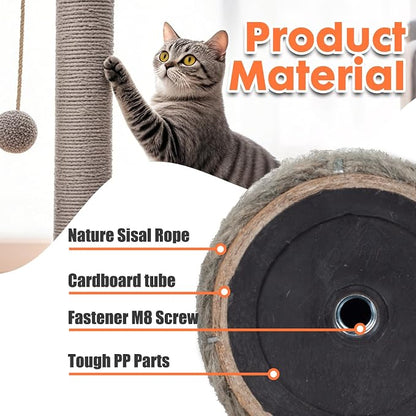 PowerKing Natural Sisal Replacement Scratching Post, 4 Pieces M8 Cat Scratch - Image 2