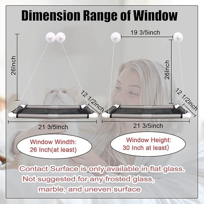 Cat Window Perch, Cat Hammock Window Seat w/Free Fleece Blanket 2025 Latest - Image 3