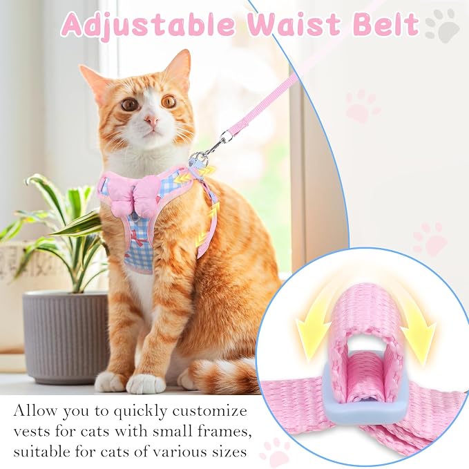 Cat Vest Harness and Leash Set for Walking Escape Proof, Adjustable Kitten - Image 6