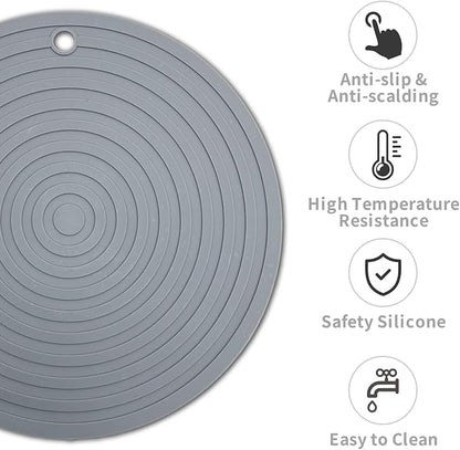 Fhiny 3PCS Silicone Pet Food Mat, 9.5" Round Waterproof Non-Slip Dog Cat Bowl - Image 3