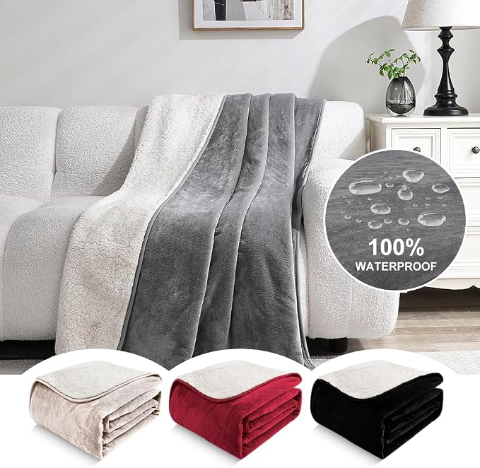 Waterproof Blanket for Pets – Ideal for Couch & Bed Splash Proof Sherpa Throw - Image 2