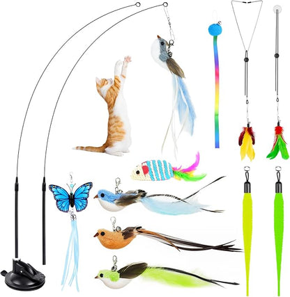 HONGDDY Interactive Bird Simulation Cat Toys，4 in 1 Cat Toys by HONGDDY