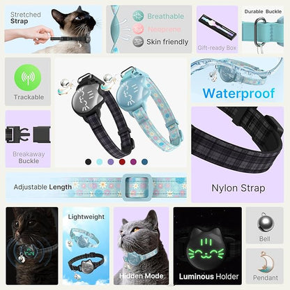 Waterproof Airtag Cat Collar, Breakaway Cat Airtag Collar - Image 8