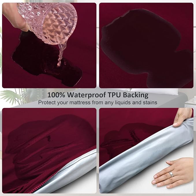 Waterproof Mattress Protector Queen, Fitted Sheet Style Breathable Mattress - Image 3