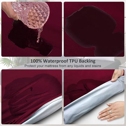 Waterproof Mattress Protector Queen, Fitted Sheet Style Breathable Mattress - Image 3