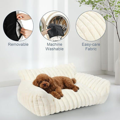 Cute Dog Cat Couch for Medium Large Dogs, Fluffy Pet Sofa Dog Couch Bed - Image 7