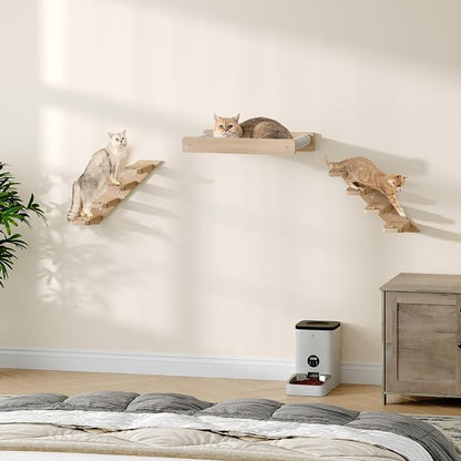 HOOBRO Cat Wall Shelves Set of 2, Wood Wall Mounted 4-Level Cat Wall Steps - Image 8