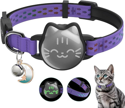Waterproof Airtag Cat Collar, Breakaway Cat Airtag Collar by typecase