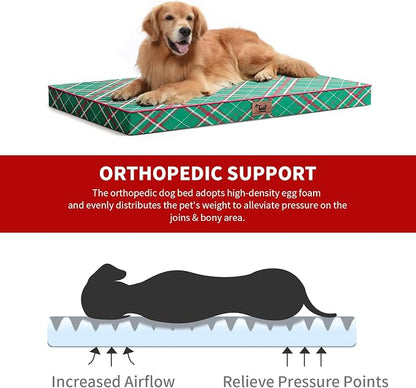 Christmas Orthopedic Dog Bed for Large Dogs, Big Waterproof Dog Bed Washable - Image 5