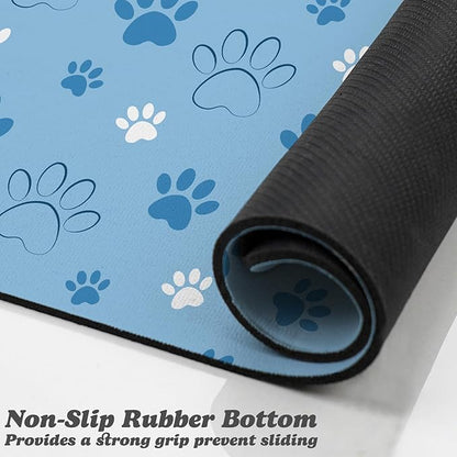 Dog Food Mat, Absorbent Water Bowl Mats Cat Pet Feeding Placemats Blue 16 * 24 - Image 3