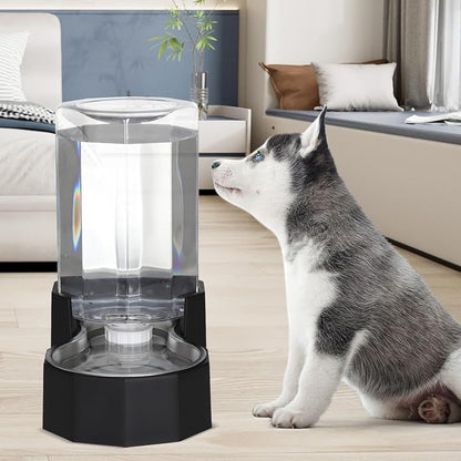 Sfozstra Dog Water Bowl Dispenser: 6L Large Black Gravity Stainless Steel Bowl - Image 7