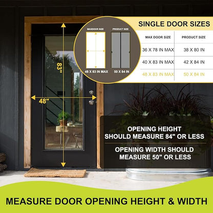 Magnetic Screen Door for 48 x 83 Inch French Door, Screen Itself Size: 50" x 84" - Image 2