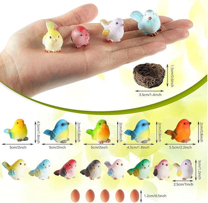 Jetec 30 Pieces Garden Accessories Bird Decorative Figurines Miniature Bird - Image 2