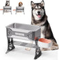 1.5 Gallon Elevated Large Dog Water Bowl, 2 Height Adjustable Stainless Steel by Unknown