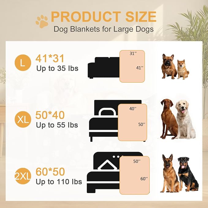 Premium Dog Blankets for Large Dogs & Cat Flannel Blanket Washable, Soft Pet - Image 7