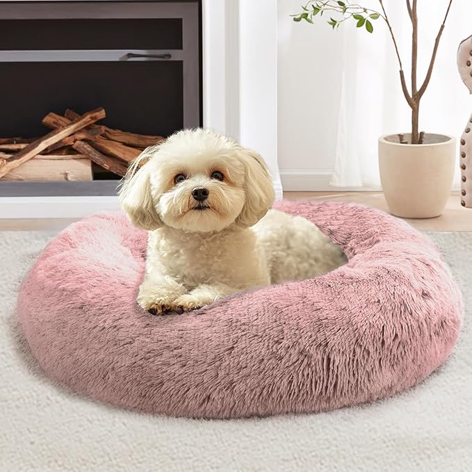 JOLLYVOGUE Calming Dog Bed Large Size Dog, Anti-Anxiety Donut Large Pet Bed by JOLLYVOGUE