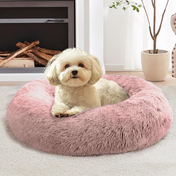 JOLLYVOGUE Calming Dog Bed Medium Size Dog, Anti-Anxiety Donut Medium Pet Bed by JOLLYVOGUE
