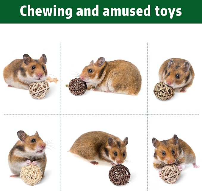 Skylety 15 Pieces Small Animal Chew Balls Rabbits Bunny Treat Chew Toys Guinea - Image 3