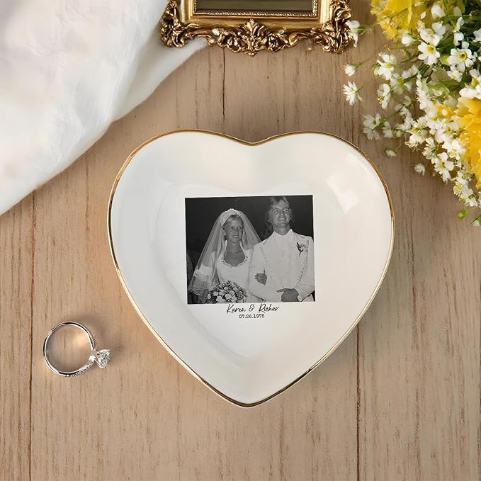 Custom Photo Ring Dish, Personalized Polaroid Picture Trinket Tray, Wedding - Image 6