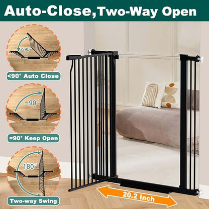 Fairy Baby 40.5" Extra Tall Baby Gate, 72.3"-76.7" Extra Wide Large Dog Pet - Image 5