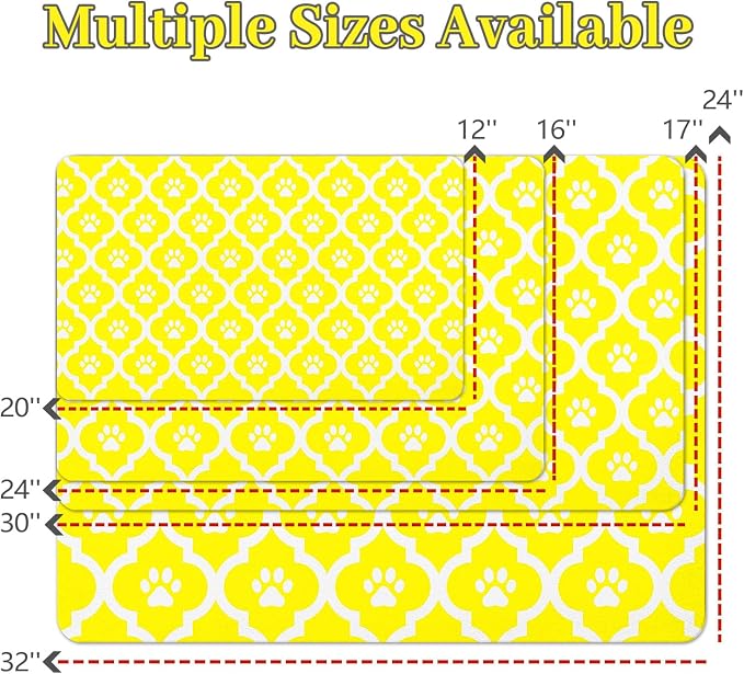 Dog Food Mat 12X20 Inch Pet Feeding Absorbent Mats - Image 4
